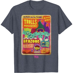 image:imageDreamWorks Trolls Band Together Brozone Magazine Cover TShirtHeather Blue