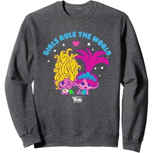 image:imageDreamWorks Trolls Band Together Girls Rule the World SweatshirtDark Heather Grey