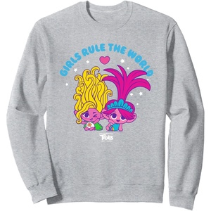 image:imageDreamWorks Trolls Band Together Girls Rule the World SweatshirtHeather Grey