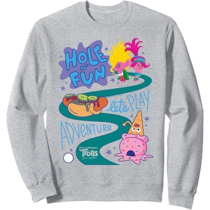 image:imageDreamWorks Trolls Band Together Hole N Fun SweatshirtHeather Grey