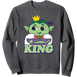 image:imageDreamWorks Trolls Band Together King Gristle SweatshirtDark Heather Grey