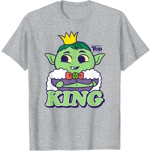 image:imageDreamWorks Trolls Band Together King Gristle TShirtHeather Grey