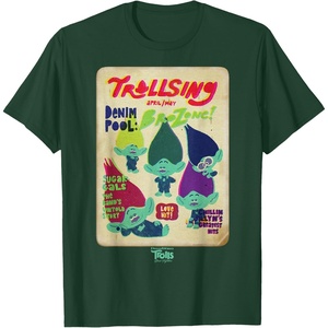 image:imageDreamWorks Trolls Band Together Magazine Cover TShirtDark Green