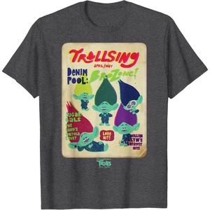 image:imageDreamWorks Trolls Band Together Magazine Cover TShirtDark Heather Grey