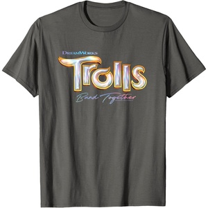 image:imageDreamWorks Trolls Band Together Movie Logo TShirtAsphalt Grey