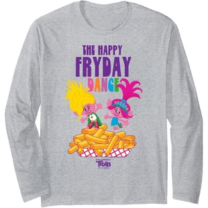 image:imageDreamWorks Trolls Band Together Poppy and Viva Fryday Dance Long Sleeve TShirtHeather Grey