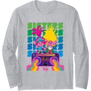 image:imageDreamWorks Trolls Band Together Poppy and Viva Sisters Long Sleeve TShirtHeather Grey
