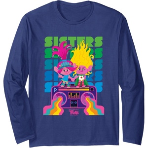 image:imageDreamWorks Trolls Band Together Poppy and Viva Sisters Long Sleeve TShirtNavy Blue