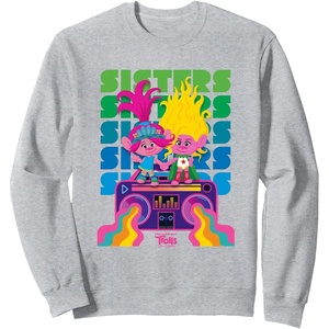 image:imageDreamWorks Trolls Band Together Poppy and Viva Sisters SweatshirtHeather Grey