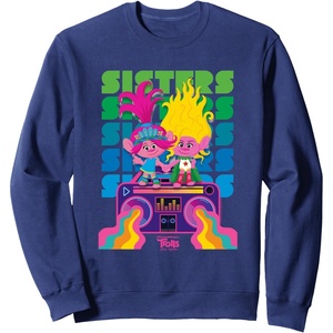 image:imageDreamWorks Trolls Band Together Poppy and Viva Sisters SweatshirtNavy Blue