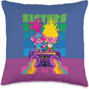 image:imageDreamWorks Trolls Band Together Poppy and Viva Sisters Throw Pillow16x16