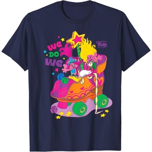 image:imageDreamWorks Trolls Band Together Poppy and Viva UnisexAdults Kids TShirt Black Classic Fit Short Sleeve TShirtNavy Blue