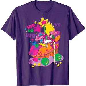 image:imageDreamWorks Trolls Band Together Poppy and Viva UnisexAdults Kids TShirt Black Classic Fit Short Sleeve TShirtPurple
