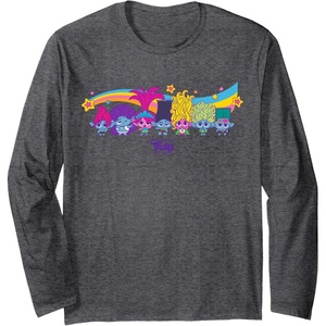 image:imageDreamWorks Trolls Band Together Rainbow Long Sleeve TShirtDark Heather Grey