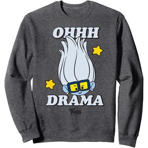 image:imageDreamWorks Trolls Band Together Tiny Diamond Oh Drama SweatshirtDark Heather Grey