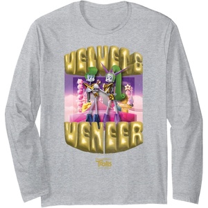 image:imageDreamWorks Trolls Band Together Velvet and Veneer Long Sleeve TShirtHeather Grey