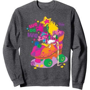 image:imageDreamWorks Trolls Band Together We Do We Poppy and Viva SweatshirtDark Heather Grey