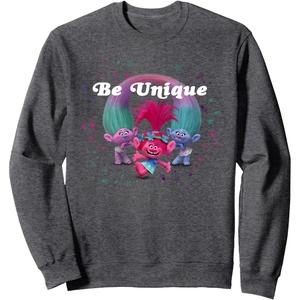 image:imageDreamWorks Trolls Be Unique SweatshirtDark Heather Grey
