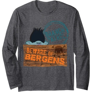 image:imageDreamWorks Trolls Beware of Bergens Branch Long Sleeve TShirtDark Heather Grey