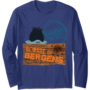 image:imageDreamWorks Trolls Beware of Bergens Branch Long Sleeve TShirtNavy Blue