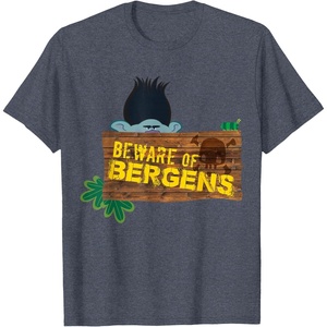 image:imageDreamWorks Trolls Beware of Bergens Branch TShirtHeather Blue