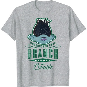 image:imageDreamWorks Trolls Branch Grumpy But Lovable TShirtHeather Grey