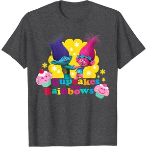 image:imageDreamWorks Trolls Branch and Poppy Cupcakes TShirtDark Heather Grey