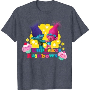 image:imageDreamWorks Trolls Branch and Poppy Cupcakes TShirtHeather Blue