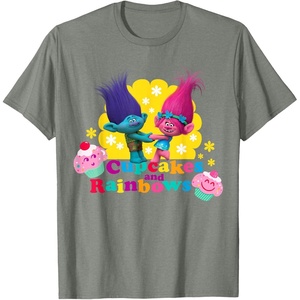 image:imageDreamWorks Trolls Branch and Poppy Cupcakes TShirtOlive Heather