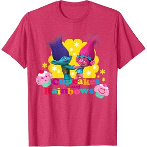 image:imageDreamWorks Trolls Branch and Poppy Cupcakes TShirtRed Heather