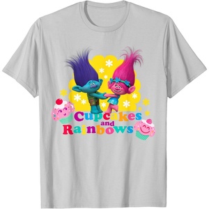 image:imageDreamWorks Trolls Branch and Poppy Cupcakes TShirtSilver Grey