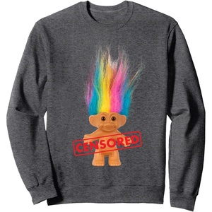 image:imageDreamWorks Trolls Censored Rainbow Hair SweatshirtDark Heather Grey