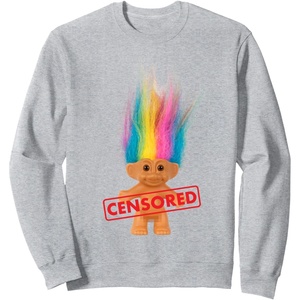 image:imageDreamWorks Trolls Censored Rainbow Hair SweatshirtHeather Grey