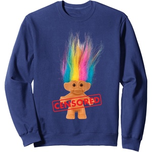 image:imageDreamWorks Trolls Censored Rainbow Hair SweatshirtNavy Blue