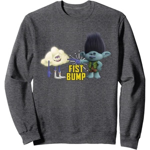 image:imageDreamWorks Trolls Fist Bump SweatshirtDark Heather Grey