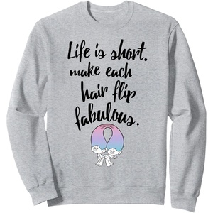 image:imageDreamWorks Trolls Hair Flip SweatshirtHeather Grey