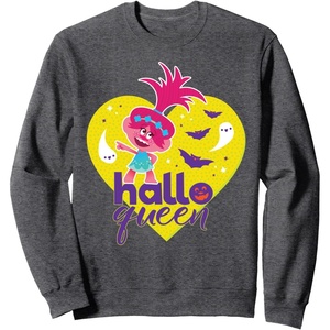 image:imageDreamWorks Trolls Hallo Queen Halloween SweatshirtDark Heather Grey