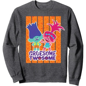 image:imageDreamWorks Trolls Halloween Gruesome Twosome SweatshirtDark Heather Grey