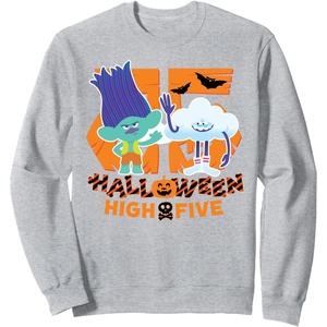 image:imageDreamWorks Trolls Halloween High Five SweatshirtHeather Grey