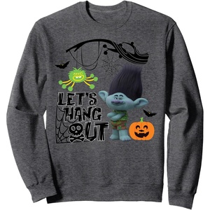 image:imageDreamWorks Trolls Halloween Lets hangout SweatshirtDark Heather Grey