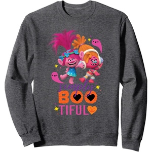 image:imageDreamWorks Trolls Halloween Simply Bootiful SweatshirtDark Heather Grey