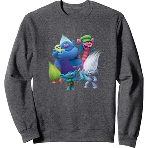 image:imageDreamWorks Trolls Happy Group SweatshirtDark Heather Grey