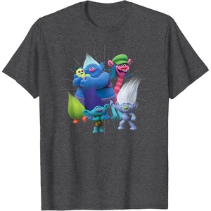image:imageDreamWorks Trolls Happy Group TShirtDark Heather Grey
