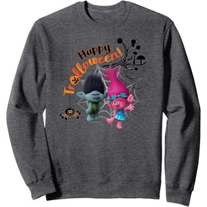 image:imageDreamWorks Trolls Happy Halloween SweatshirtDark Heather Grey