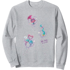 image:imageDreamWorks Trolls Heart Sprinkles SweatshirtHeather Grey