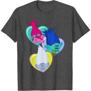 image:imageDreamWorks Trolls Hearts and Hearts TShirtDark Heather Grey