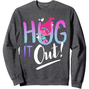 image:imageDreamWorks Trolls Hug It Out SweatshirtDark Heather Grey