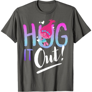 image:imageDreamWorks Trolls Hug It Out TShirtAsphalt Grey