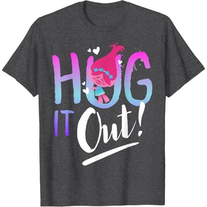 image:imageDreamWorks Trolls Hug It Out TShirtDark Heather Grey