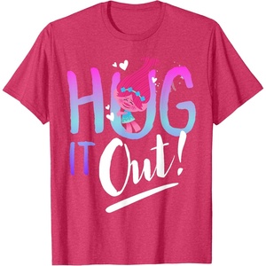 image:imageDreamWorks Trolls Hug It Out TShirtRed Heather